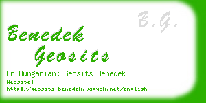 benedek geosits business card